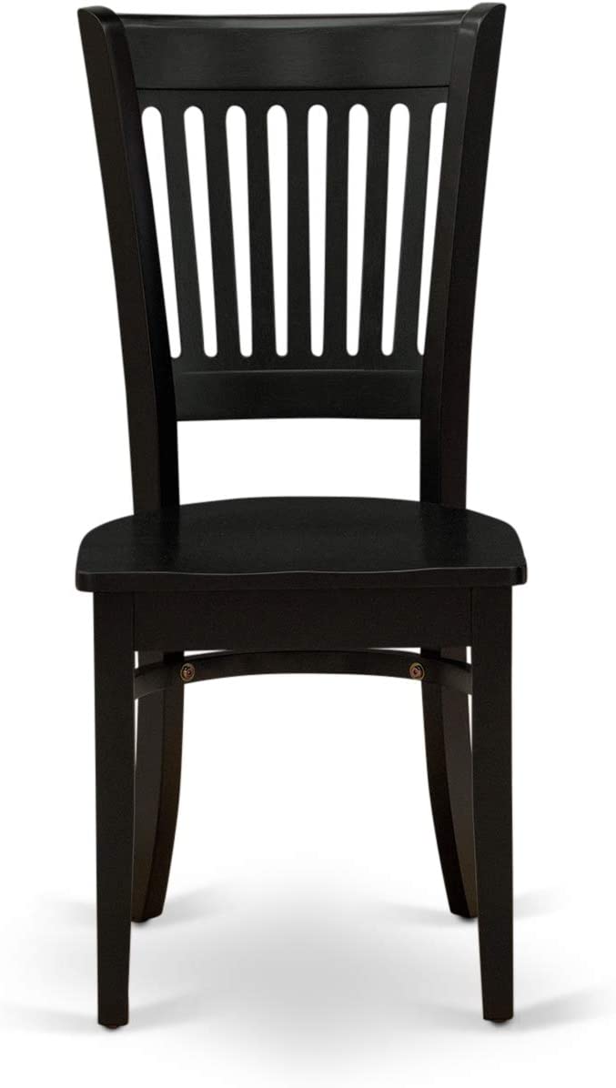 East West Furniture DLVA5-BLK-W Dining Table Set, 5-Piece