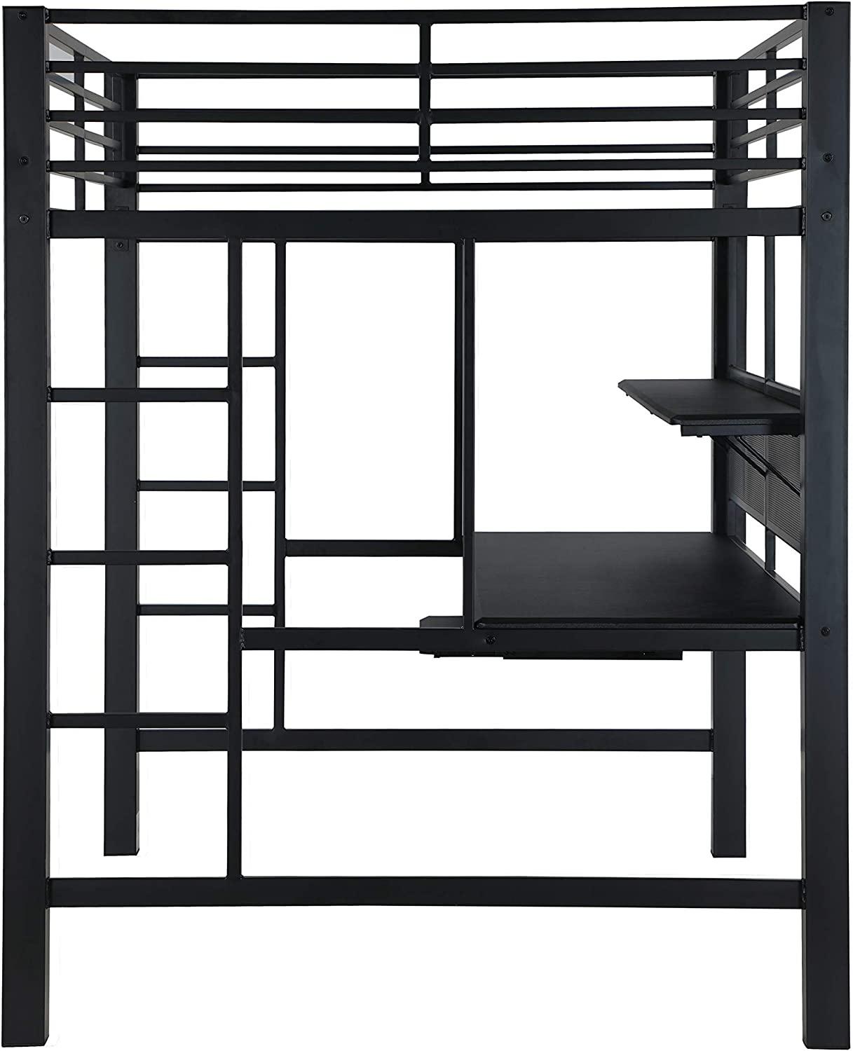 Avalon Metal Full Workstation Loft Bed Black