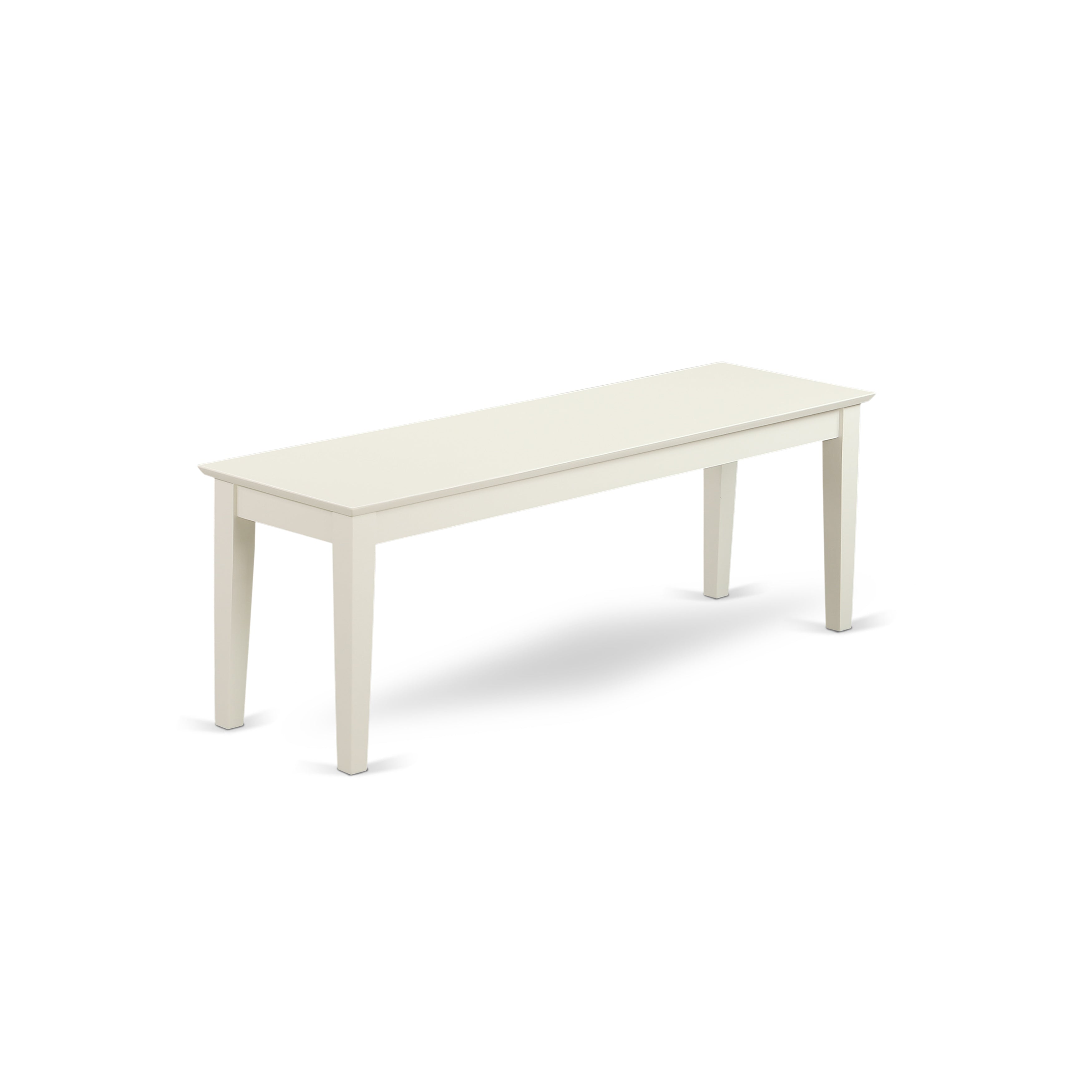 CAB-LWH-W Capri bench with wood seat in Linen White