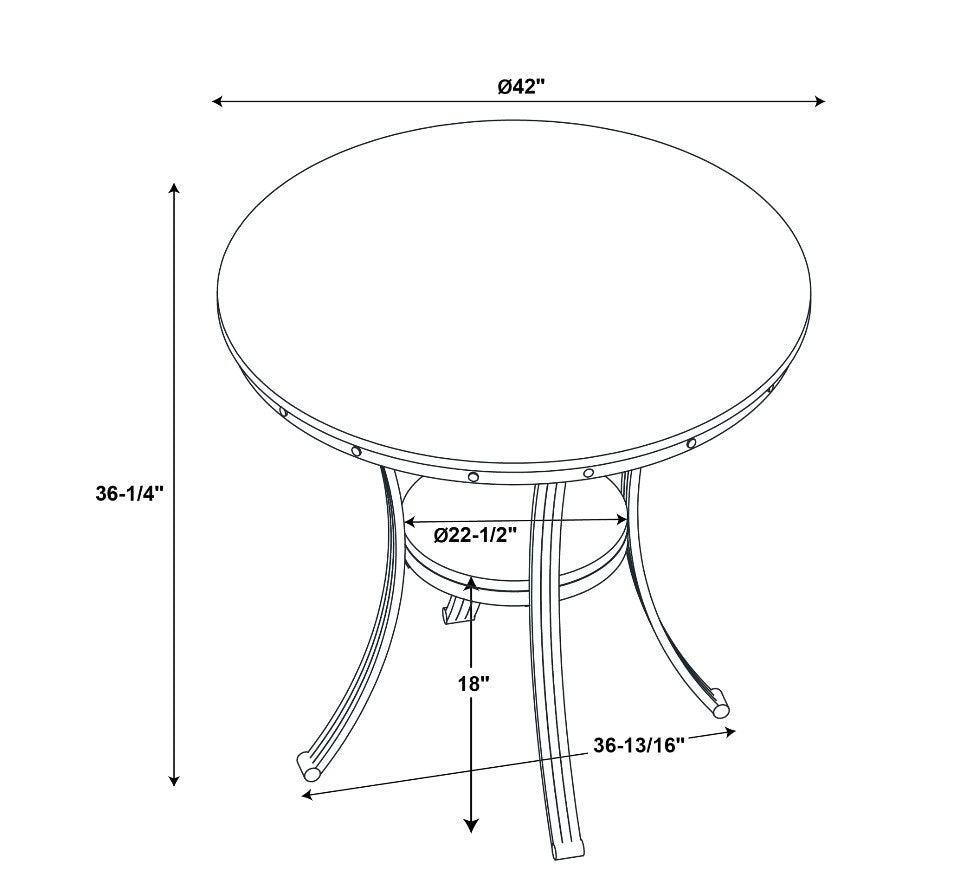 Franklin Pewter Grey Counter Height Dining Table With Inlay Design