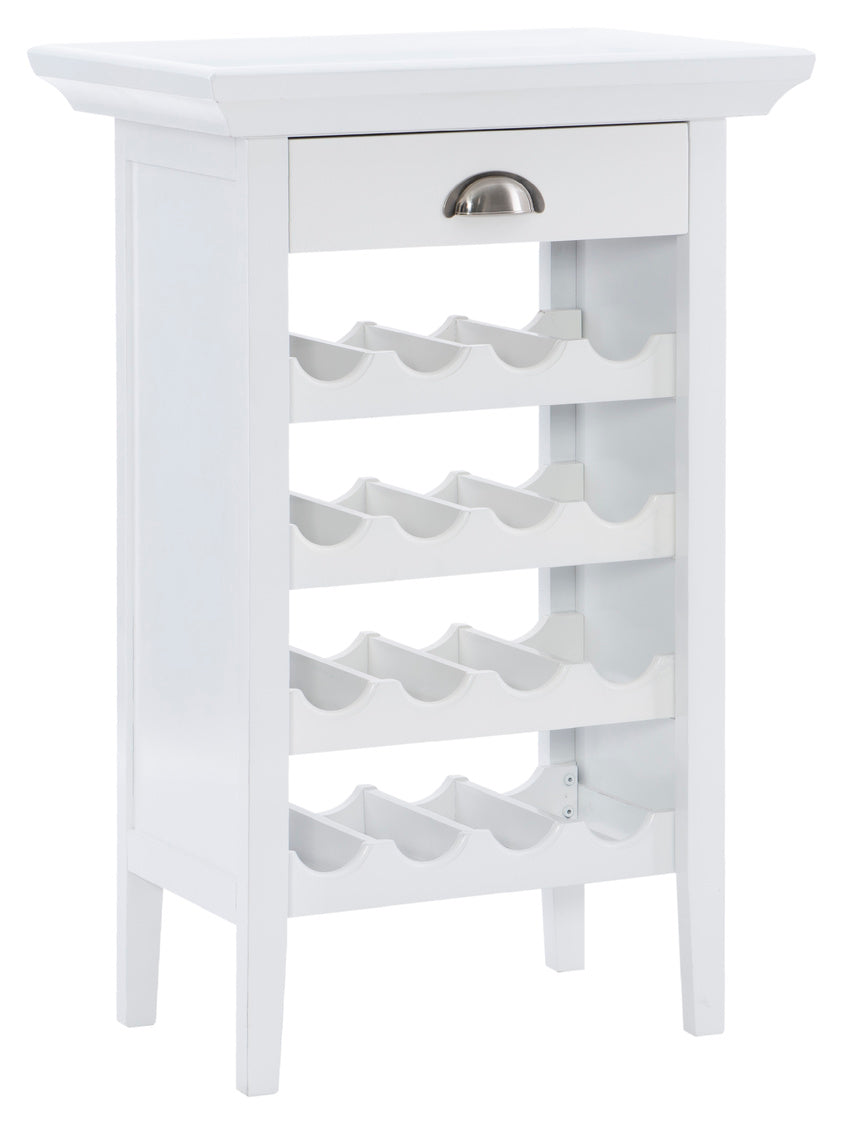 Powell Wickliff White Wine Rack Cabinet With Removable Tray