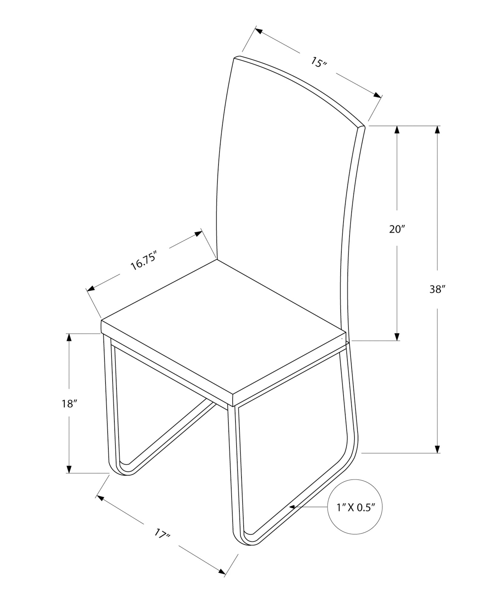 Contemporary leatherette Upholstered Dining Chairs in White / Chrome Set of 2