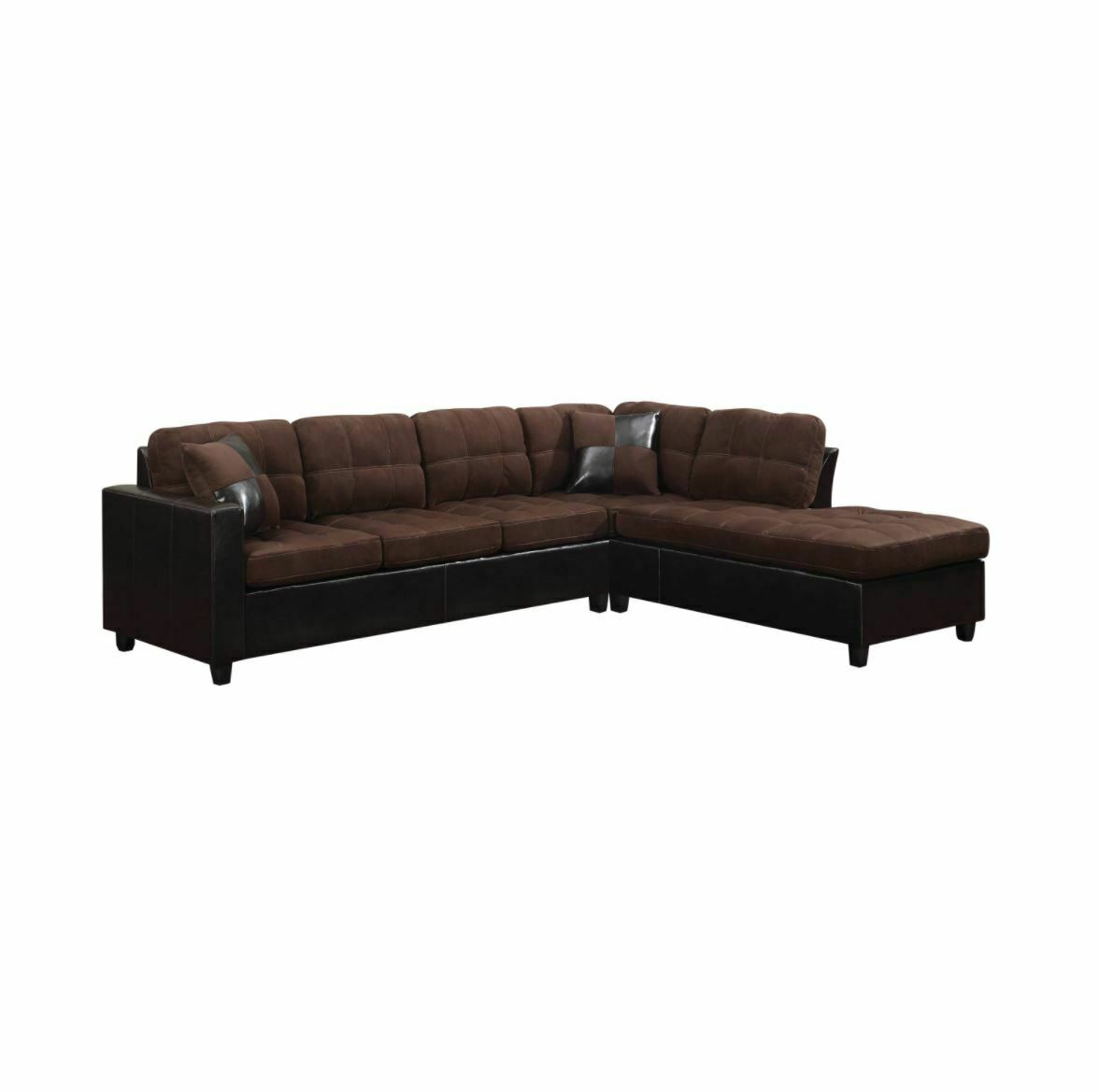 Mallory Large Upholstered Sectional Sofa Chocolate And Dark Brown