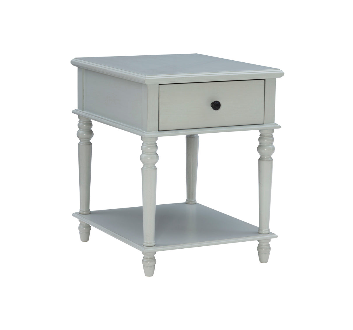 Powell Pike Grey Side Accent Table With Drawer