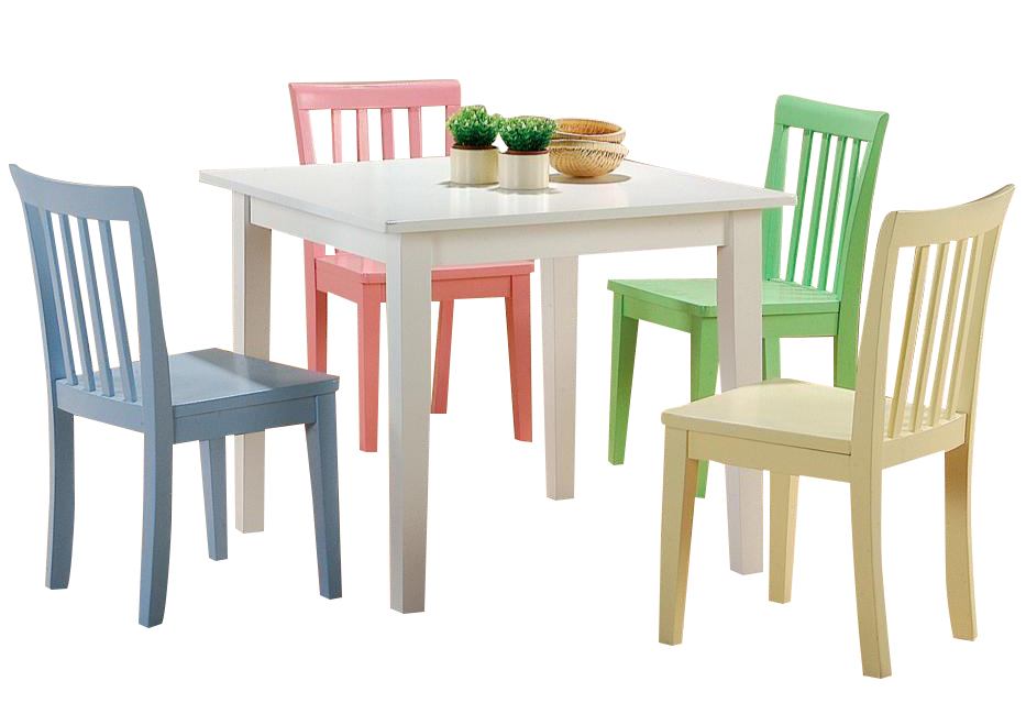 Rory 5-Piece Square kids Table And Chair Set in Multi Color