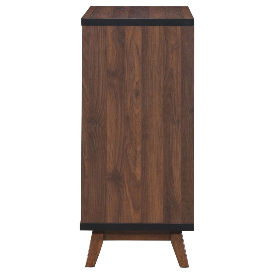 Ezekiel Wine Cabinet with 2 Sliding Doors Walnut and Black