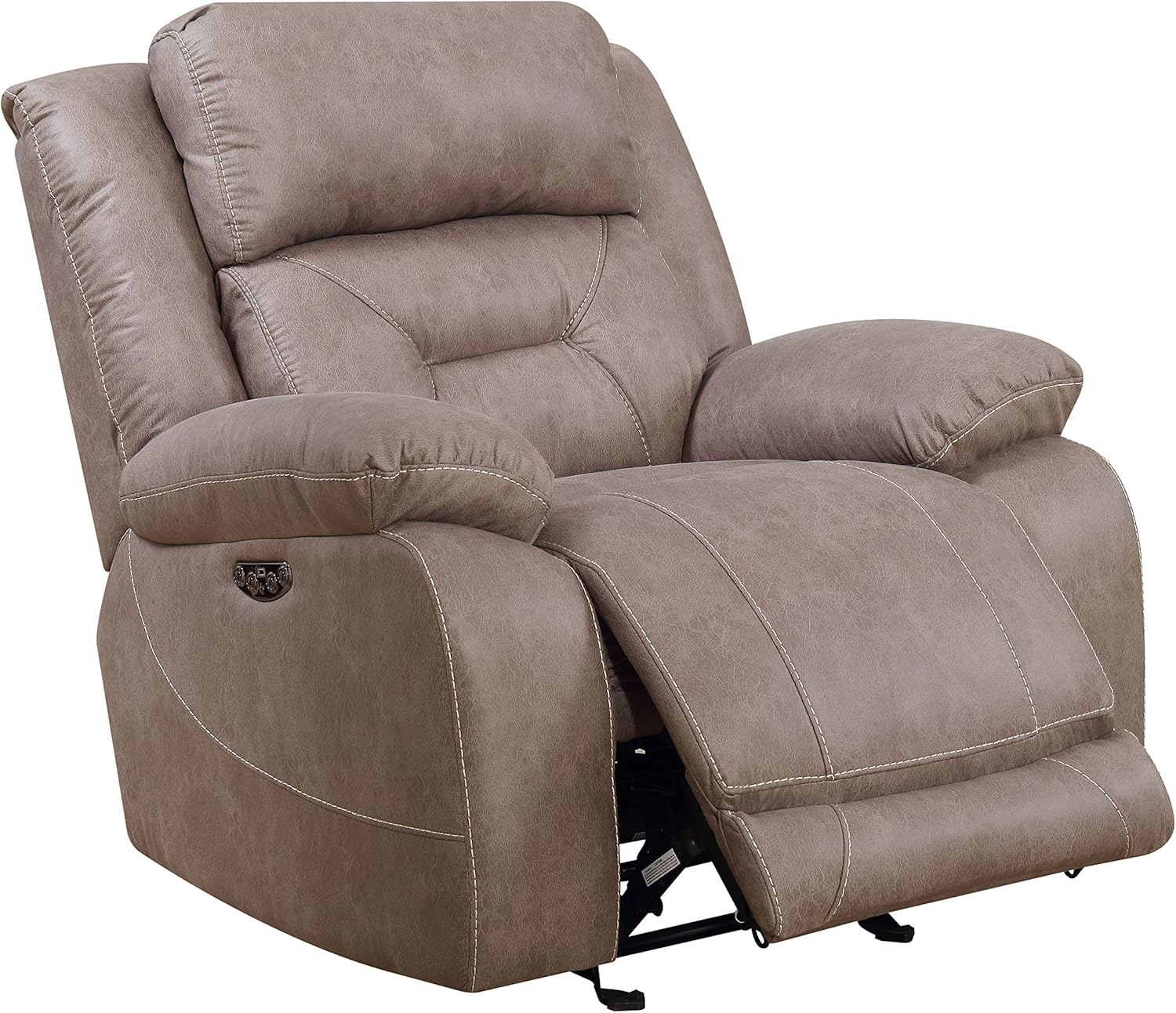 Aria Dual-Power Recliner with Memory Gel Foam, Power Features, and USB Port in Desert Sand