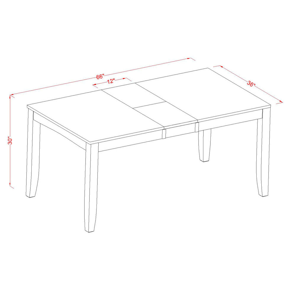 LYCA5-CAP-LC 5 Pc Dining room set for 4-Table with Leaf and 4 Dining Chairs