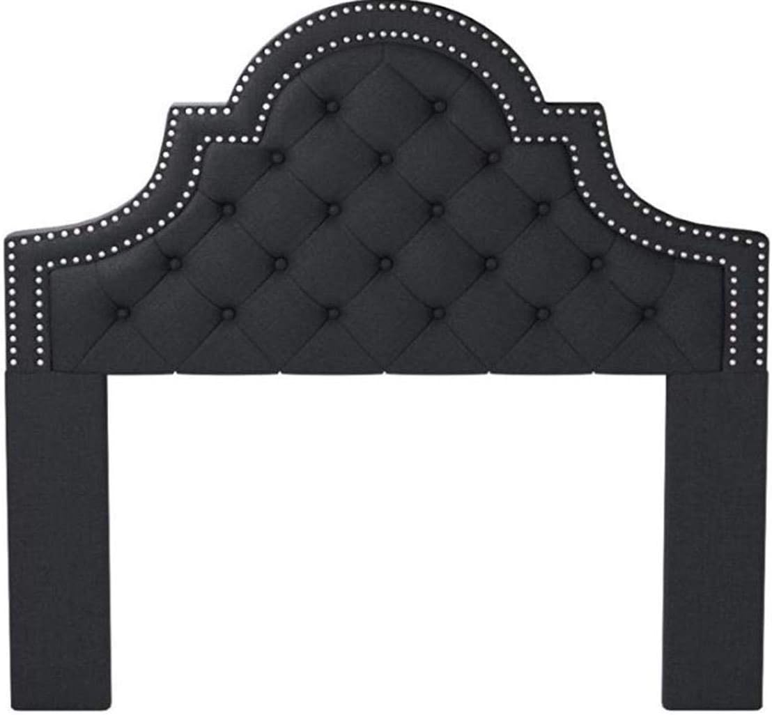 Coaster Ojai Eastern King Tufted Nailhead Upholstered Headboard in Charcoal