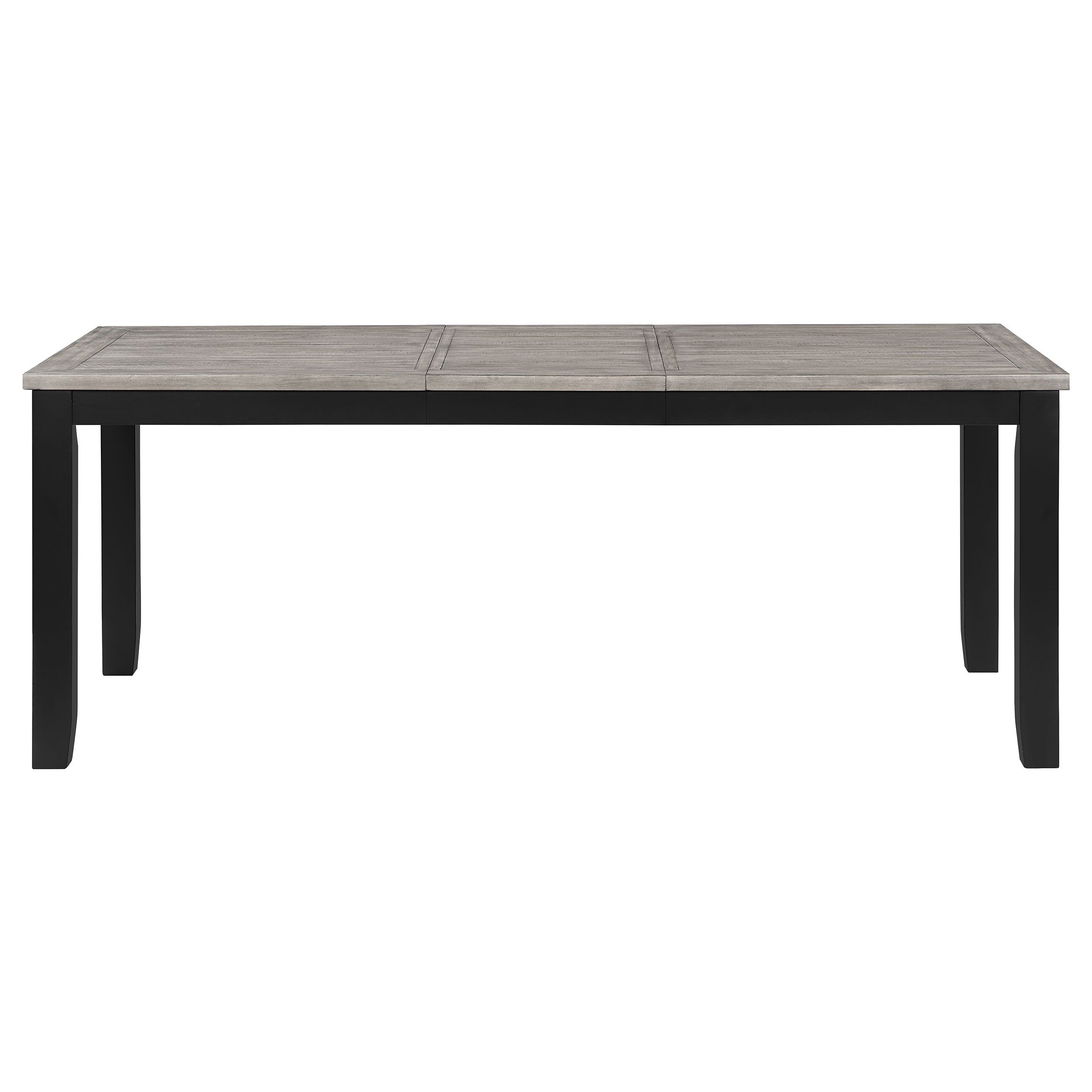 Elodie 7-piece Dining Table Set with Extension Leaf in Grey and Black