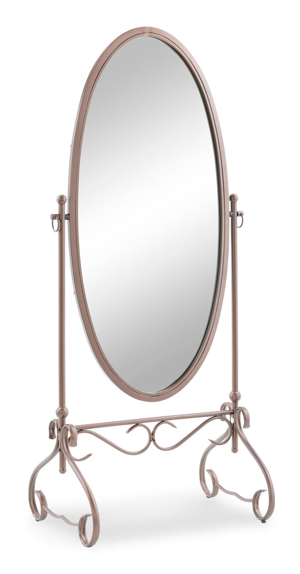 Clarisse Dark Antique Brown Metal Cheval Mirror