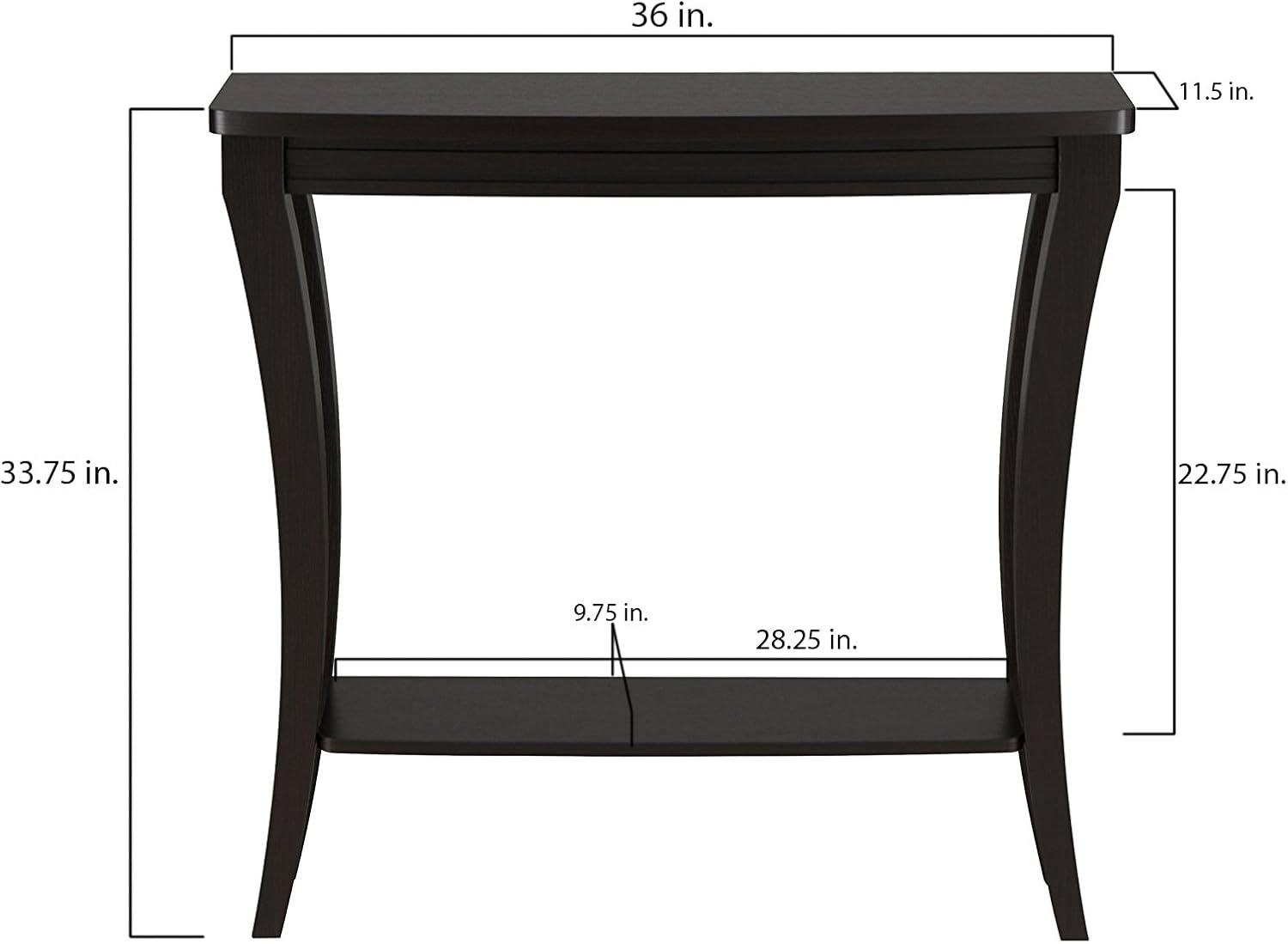 Furniture of America Delphay Slim Console Table, Cappuccino