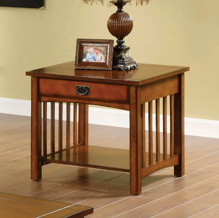 Mission Style 3 PC Occasional Coffee Table Set in Antique oak