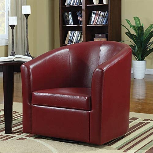 Turner Upholstery Sloped Arm Accent Swivel Chair Red