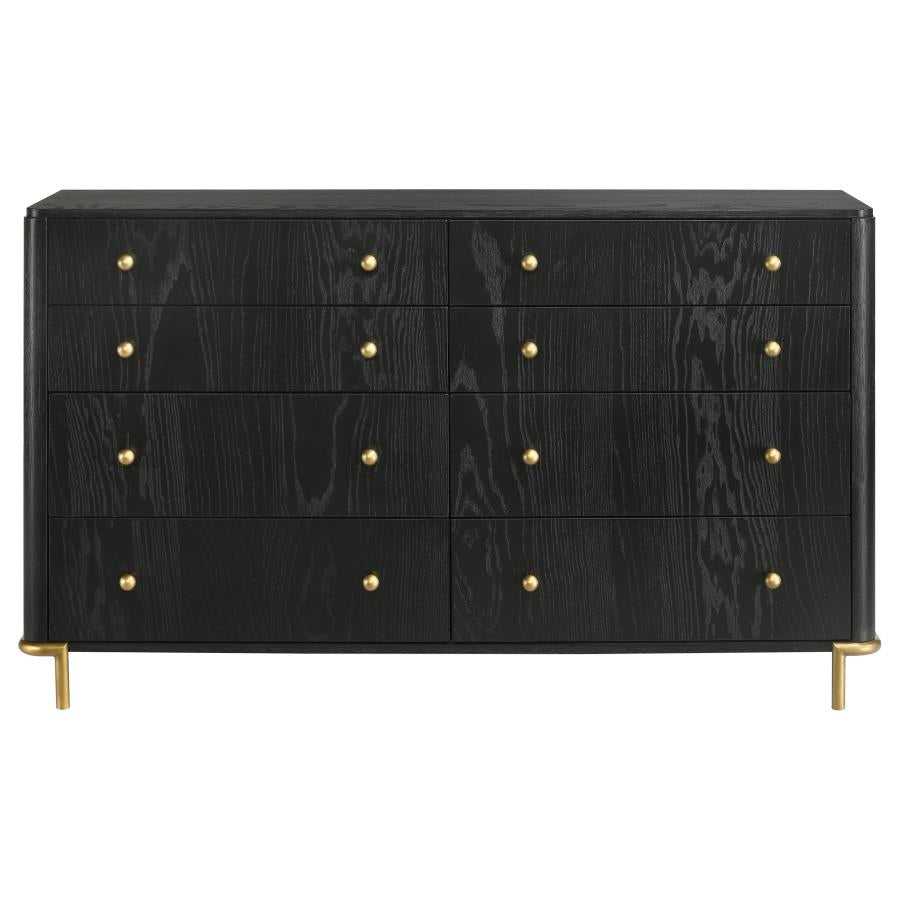 Modern Arini 8-Drawer Bedroom Dresser Black