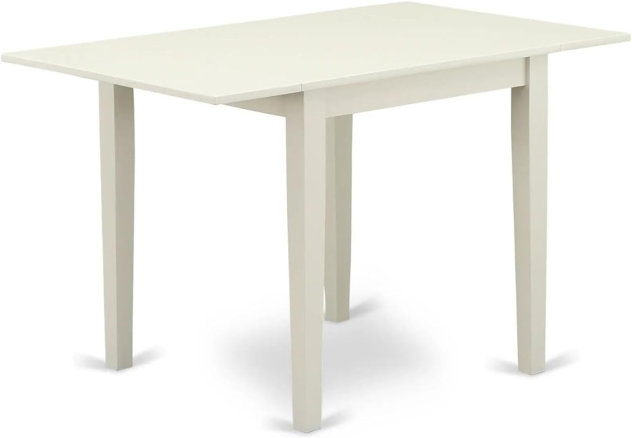 Norden Linen White Rectangular 48" Dining Table with Drop leaves