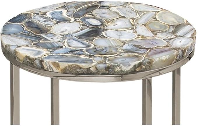 2 Piece Onyx Agate Top Nesting Accent Table Set