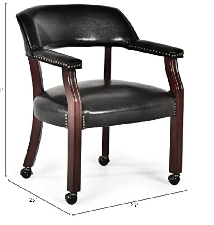 Steve Silver Tournament Arm Chair With Casters in Black