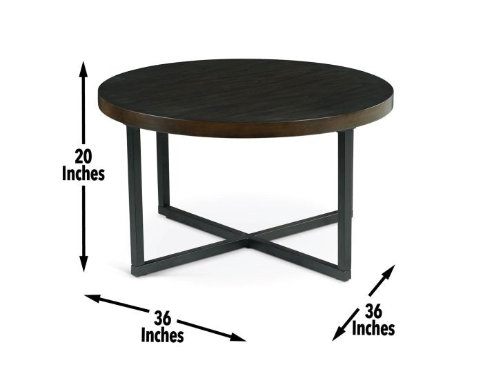 Steve Silver Yukon Black Metal Base Coffee Table with Stools