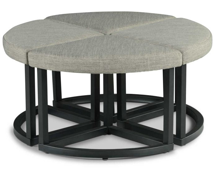 Steve Silver Yukon Black Metal Base Coffee Table with Stools