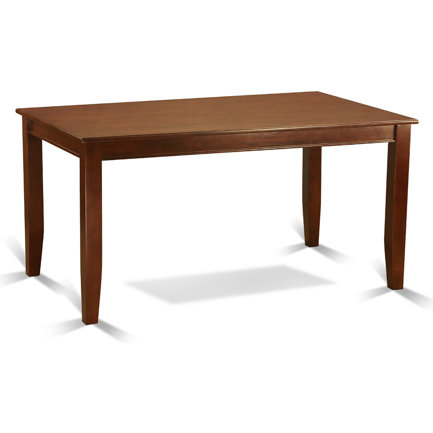 DUAB5-MAH-18 5Pc Rectangle 60 Inch Dining Table And Four Parson Chair With Mahogany Leg And Linen Fabric Coffee