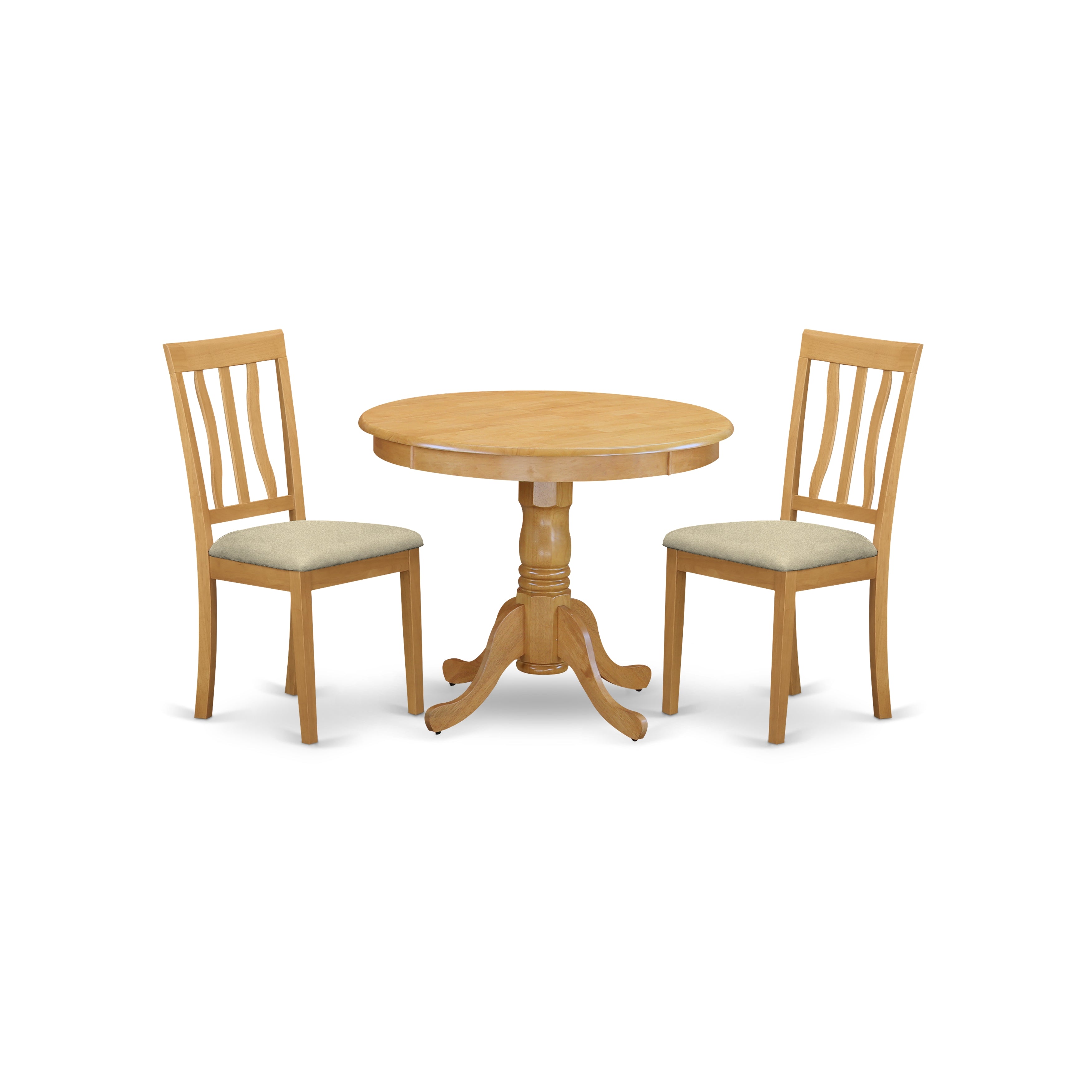 ANTI3-OAK-C 3 PC Kitchen Table set-small Kitchen Table plus 2 Dining Chairs