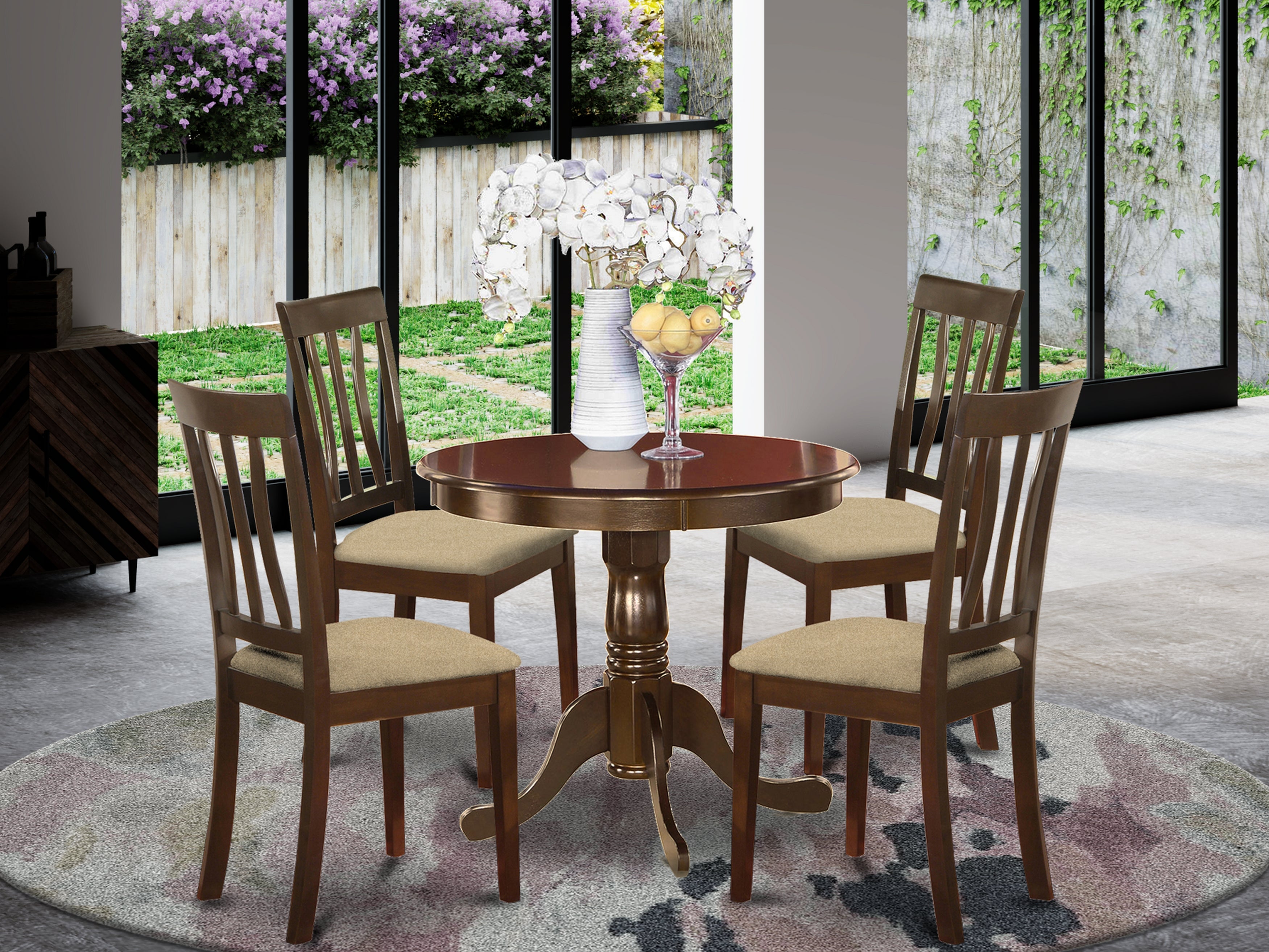 ANTI5-CAP-C 5 Pc Kitchen Table set-Kitchen Table and 4 Dining Chairs