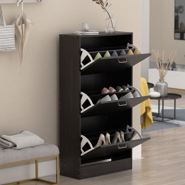 Vivian 3-drawer Shoe Cabinet Black