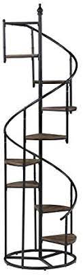 8-Shelf Staircase Bookcase Rustic Brown And Black
