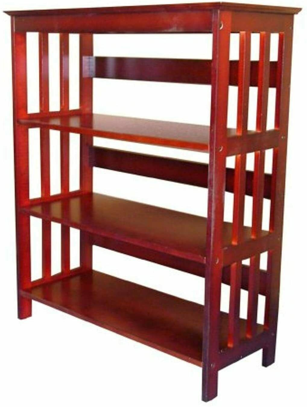 Mission style 3 Tier Bookshelf Rack Cherry 36" H