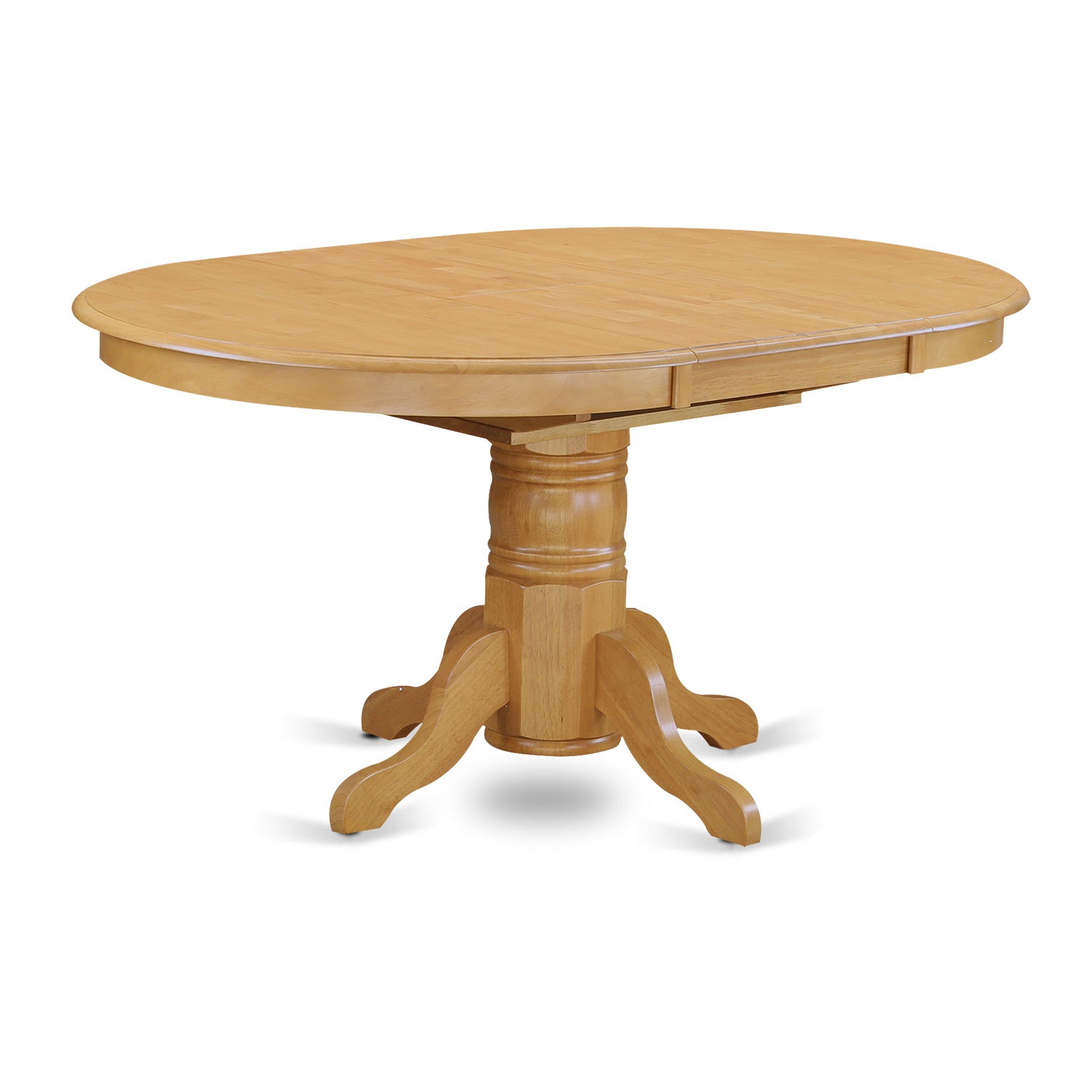 AVAB7-OAK-04 7Pc Oval 42/60" Dinette Table With 18 In Butterfly Leaf And 6 Parson Chair With Oak Leg And Linen Fabric Light Fawn