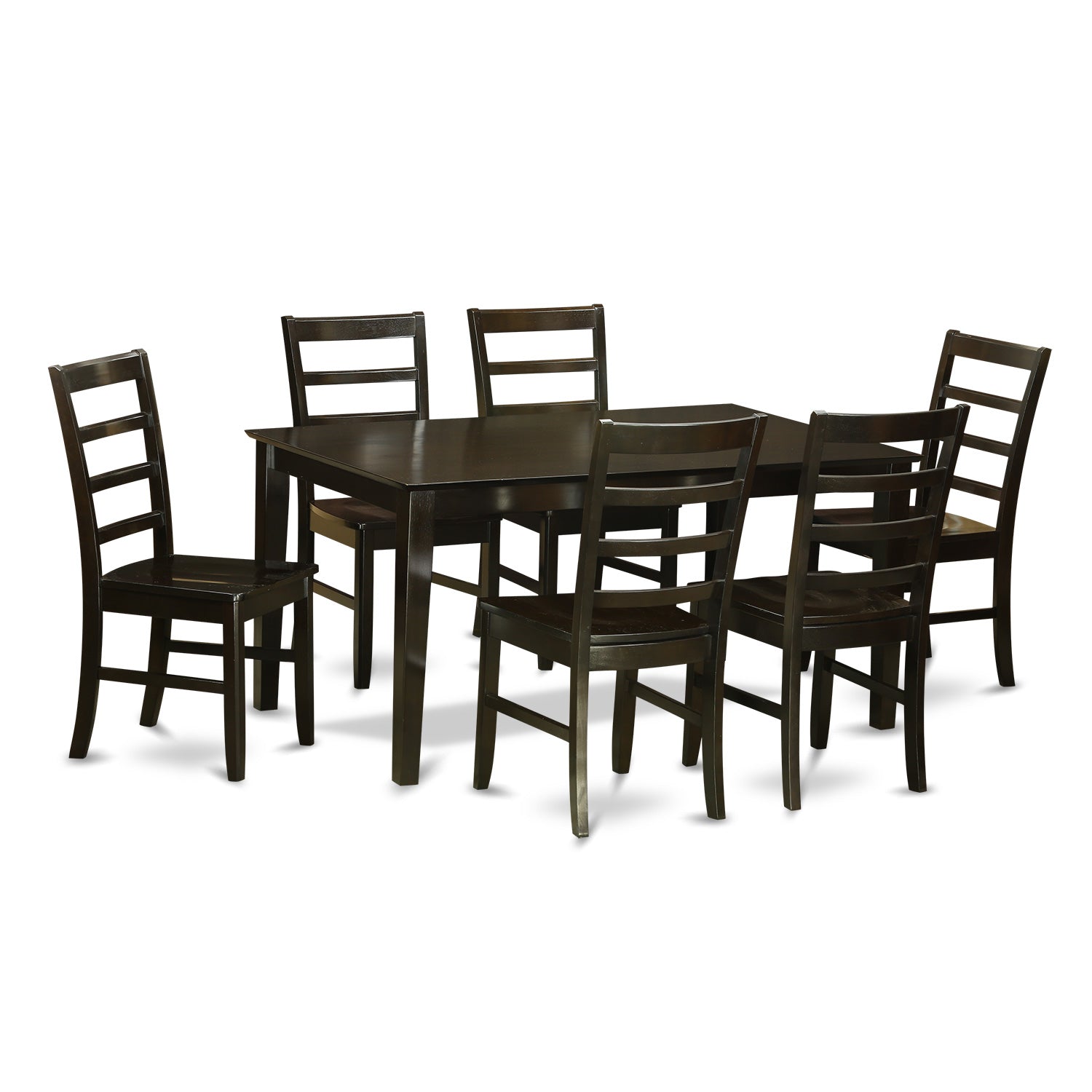 CAPF7-CAP-W 7 PC formal Dining room set-Table and 6 matching Dining Chairs