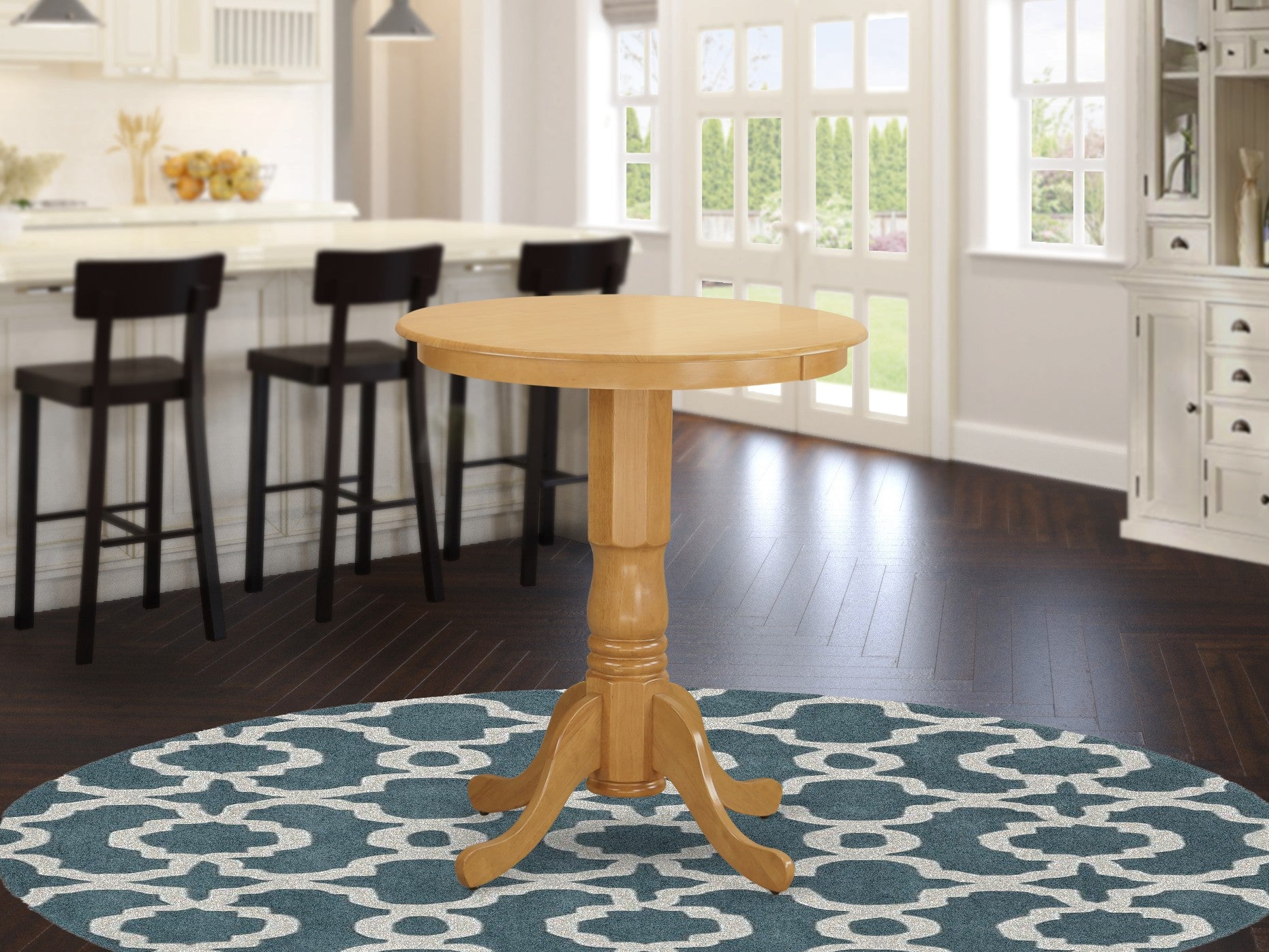 EDT-OAK-TP round counter height Table in oak