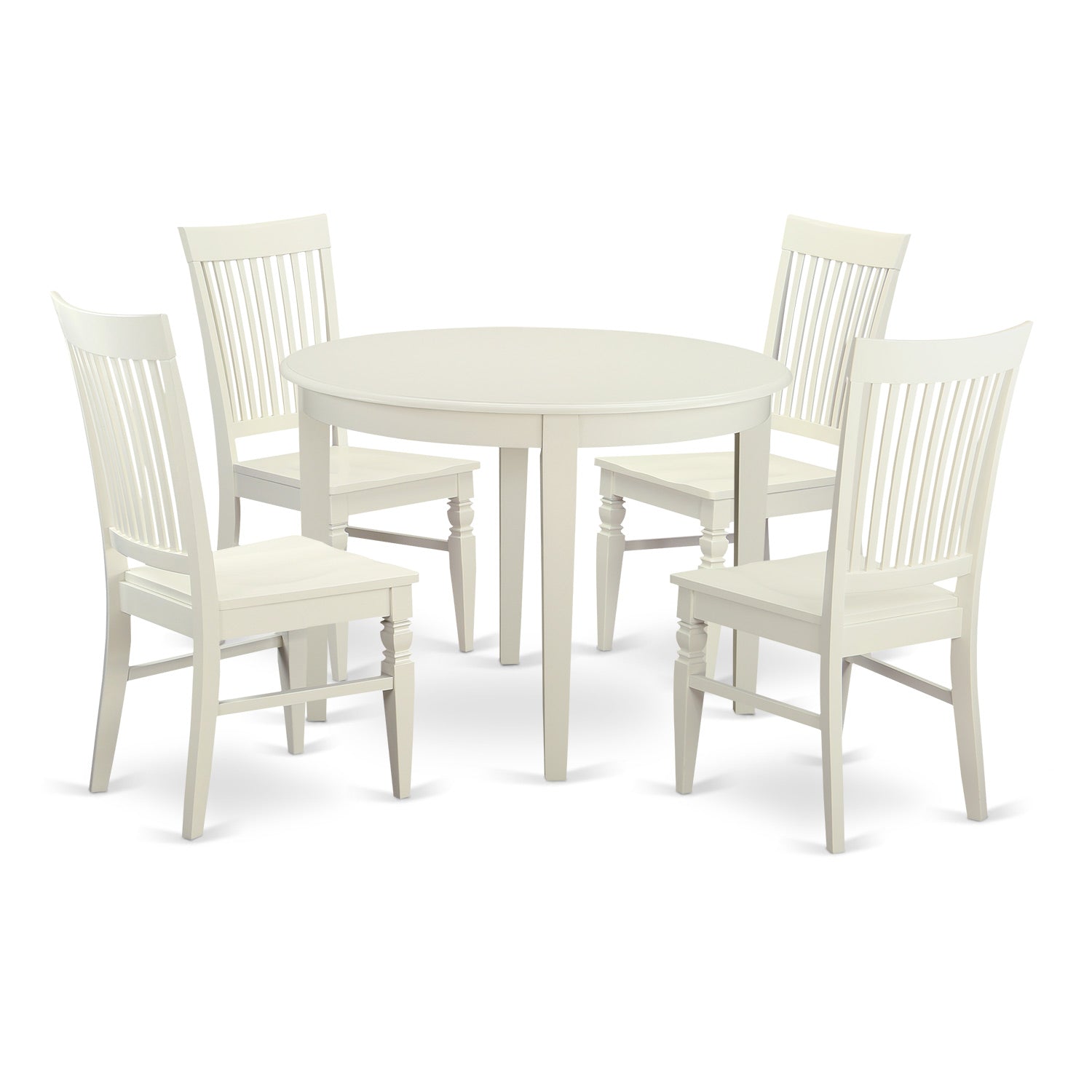 BOWE5-WHI-W 5 PcKitchen Table set for 4-Table and 4 Dining Chairs