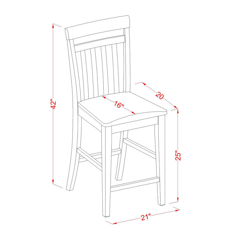 EWS-OAK-C East West Stool With Upholstered Seat dark oak finish.