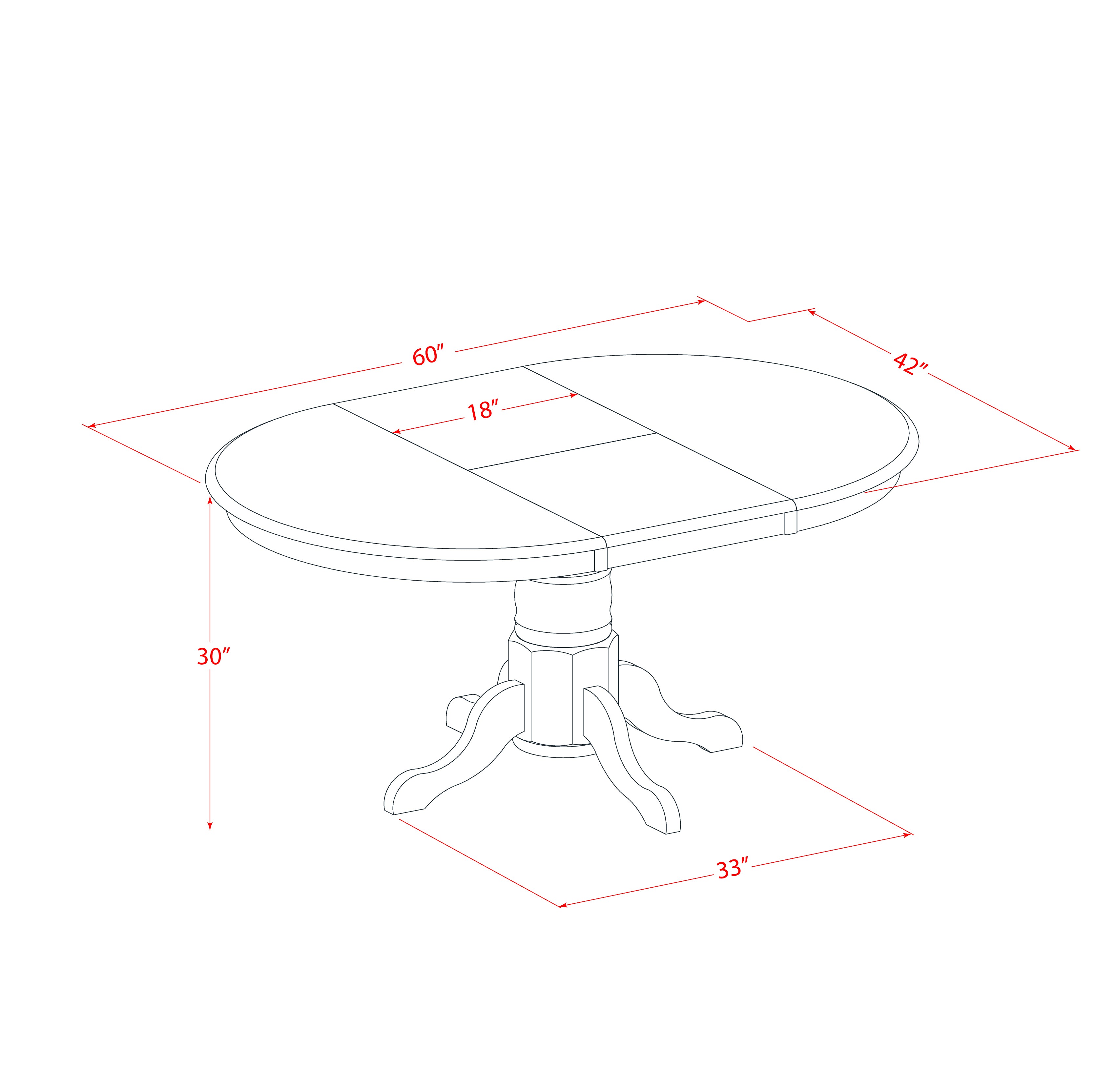 AVVA7-OAK-C 7 Pc Dining set-Dining Table with Leaf and 6 Dinette Chairs.