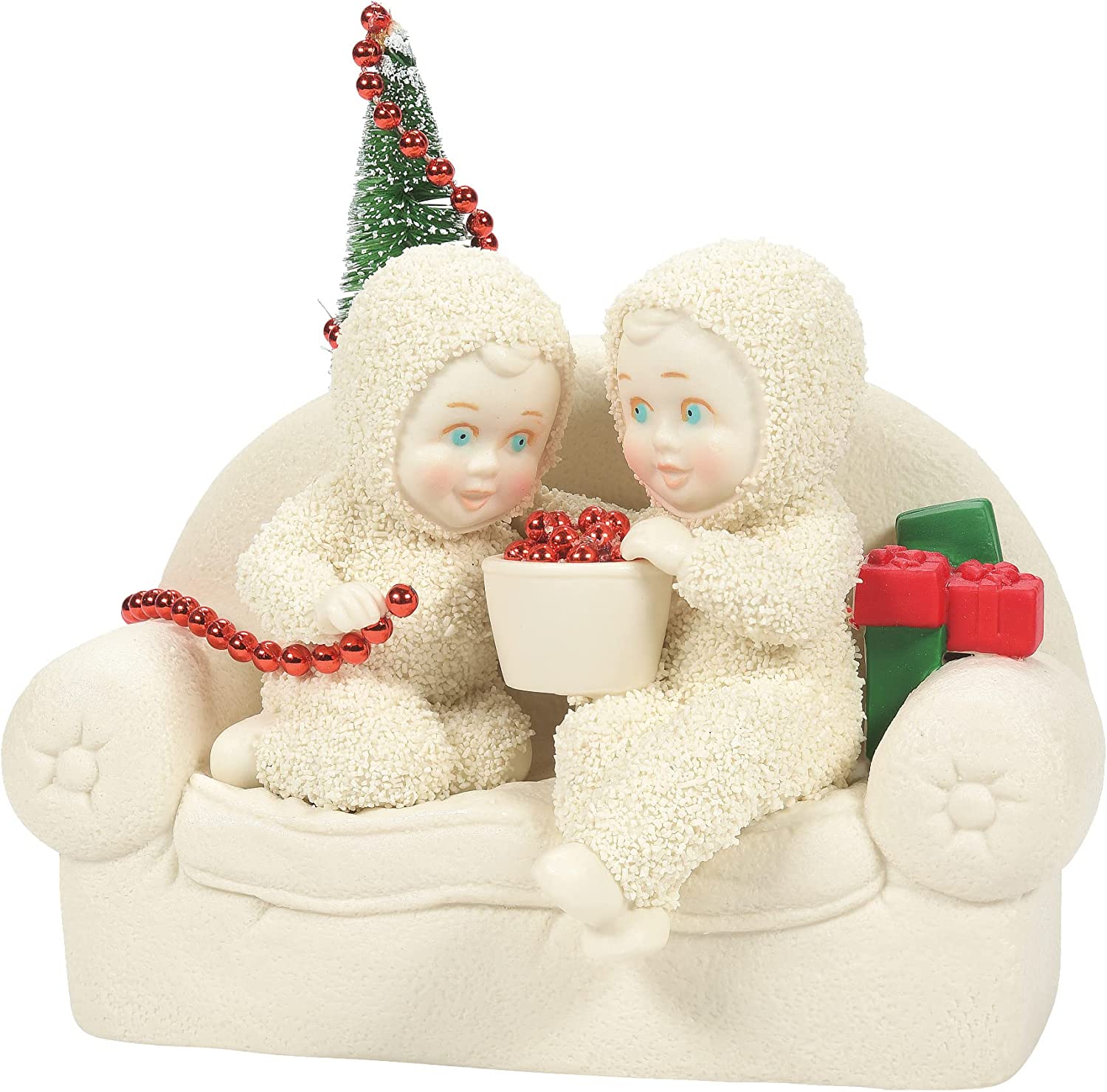 Department 56 Snow babies Christmas Memories Stringing Cranberries Figurine