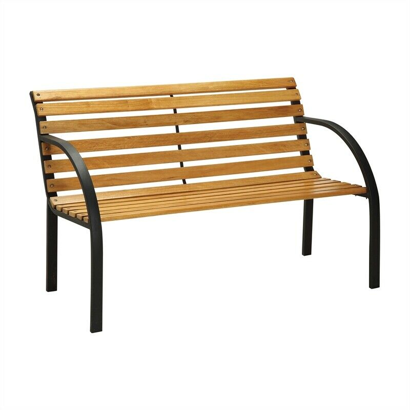 Jordy Transitional Metal Patio Bench in Black Outdoor Furniture