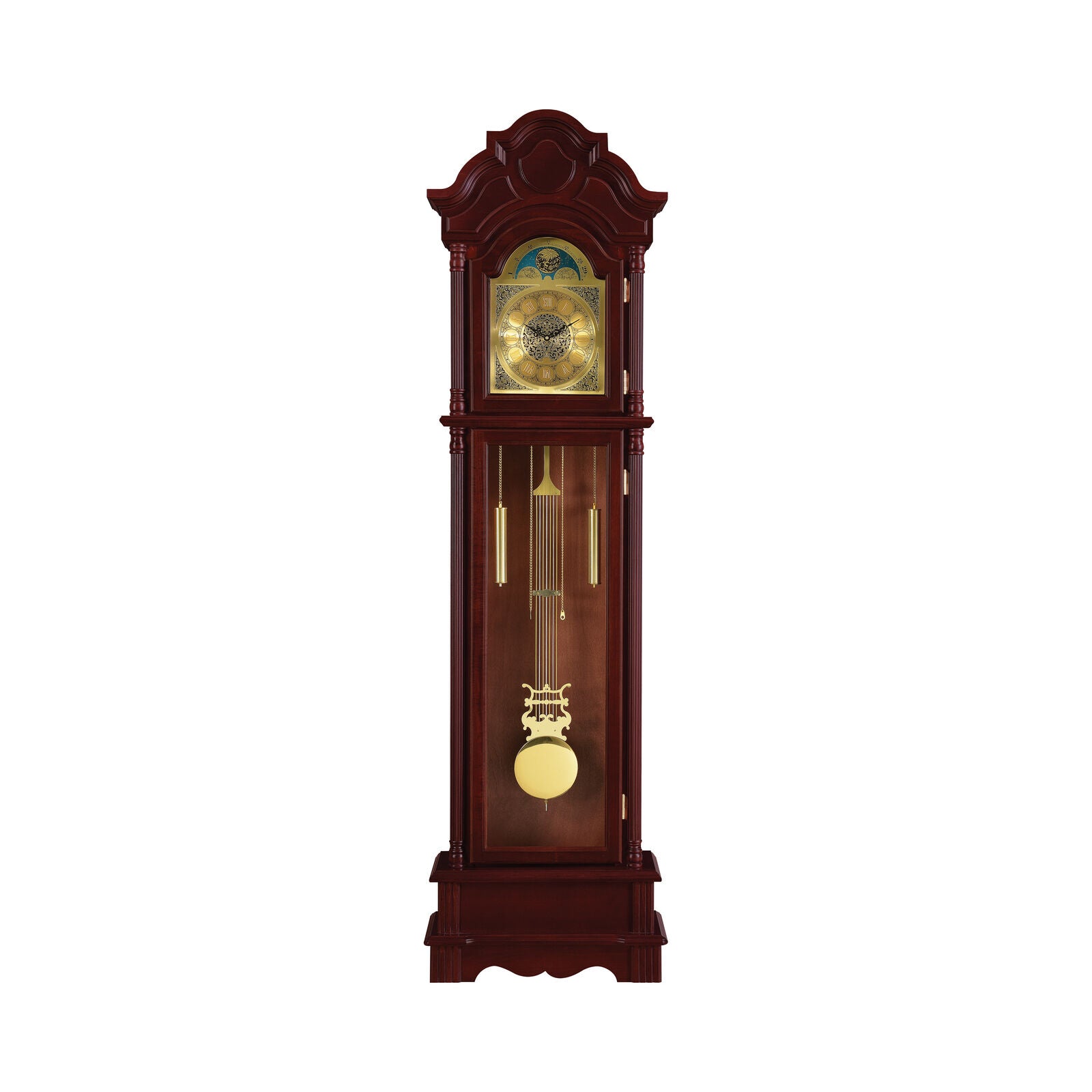 Traditional Accent Westminster Grandfather Clock Brown Red And Clear