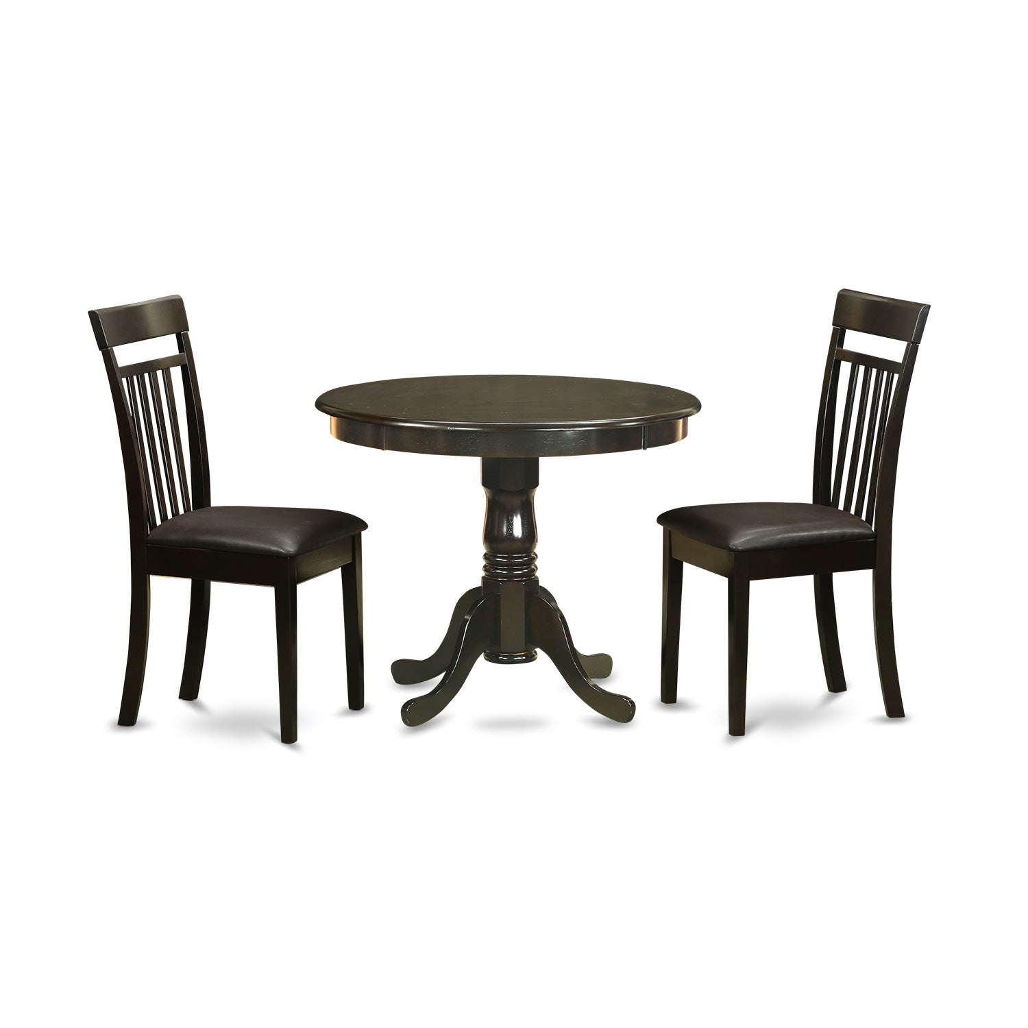 ANCA3-CAP-LC 3 Pc Kitchen Table- Table and 2 Chairs for Dining room