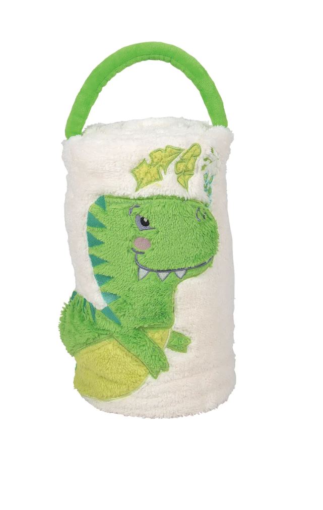 Department 56 Snowpinions Green Dinosaur Throw Blanket, 60 Inch