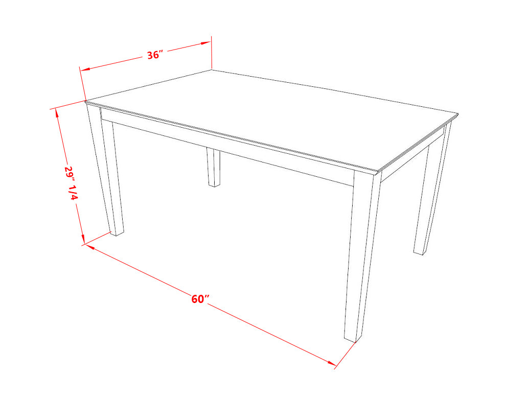 CACL7-MAH-W 7PC Rectangular 60 inch Table and 6 Double X back Chairs