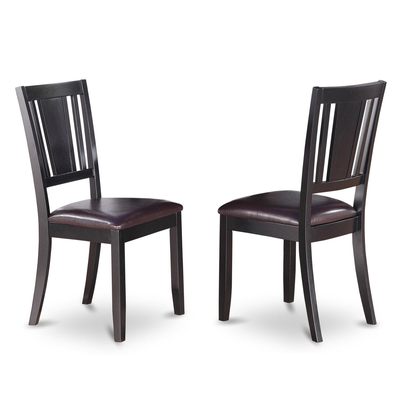 LGDU9-BLK-LC 9 Pc Dinette set with a Dining Table and 8 Leather Dining Chairs in Black