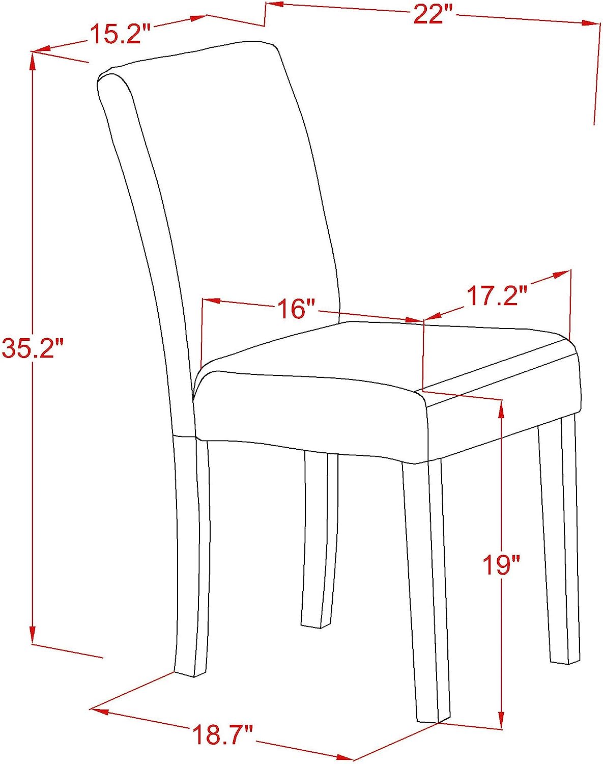 3Pc Dropleaf Rectangular Dining Table and 2 parson Chairs Set in Linen White