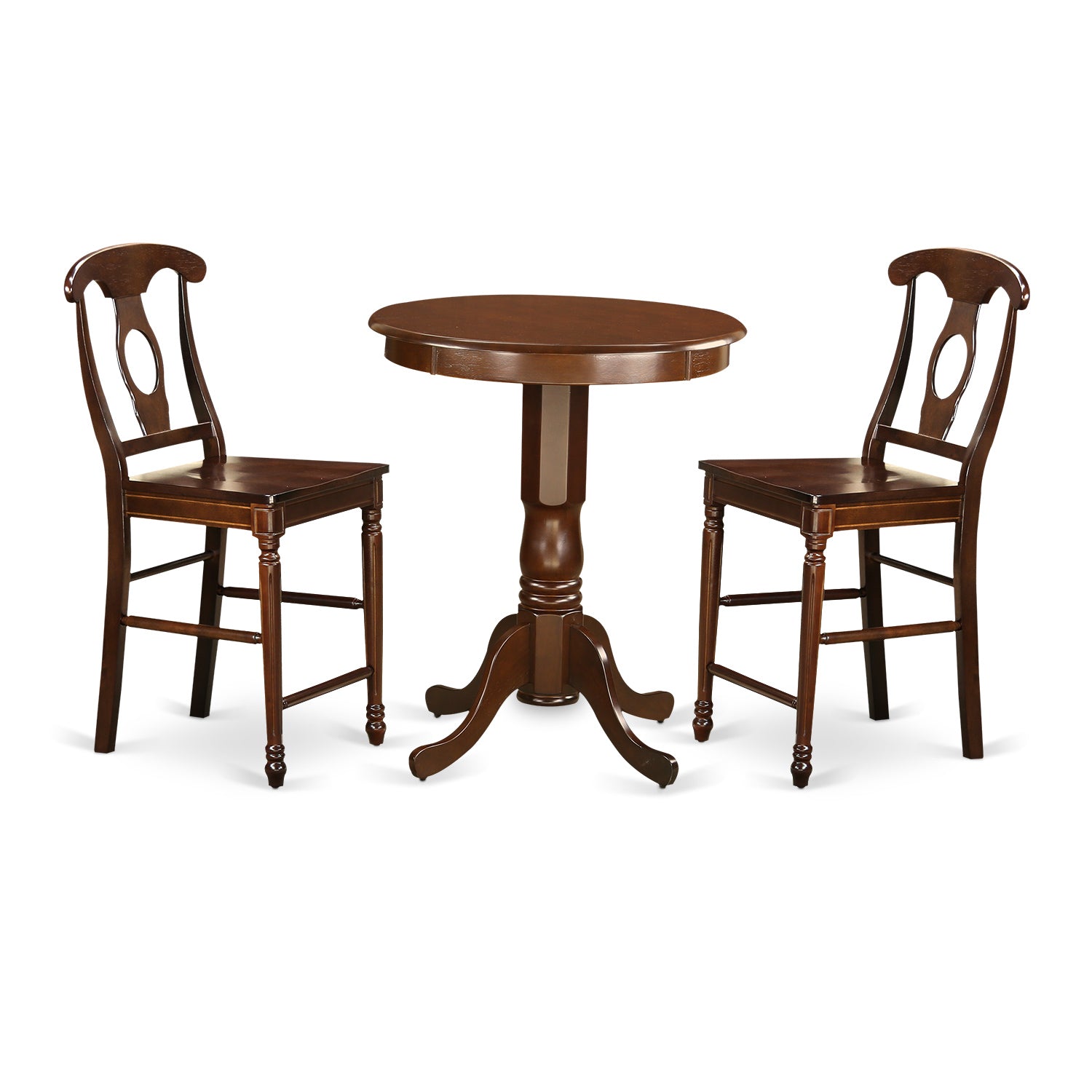 EDKE3-MAH-W 3 Pc Dining counter height set - Dining Table and 2 counter height stool.