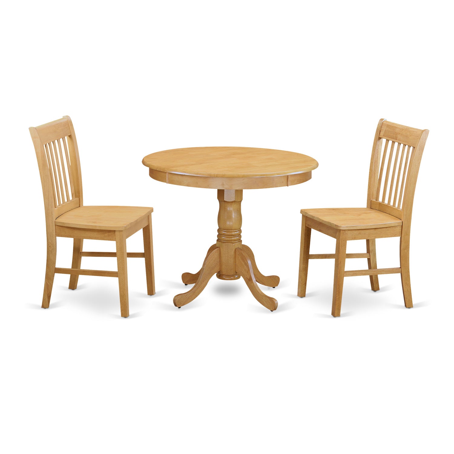 ANNO3-OAK-W 3 Pc Dining room set - small Kitchen Table and 2 Dining chair