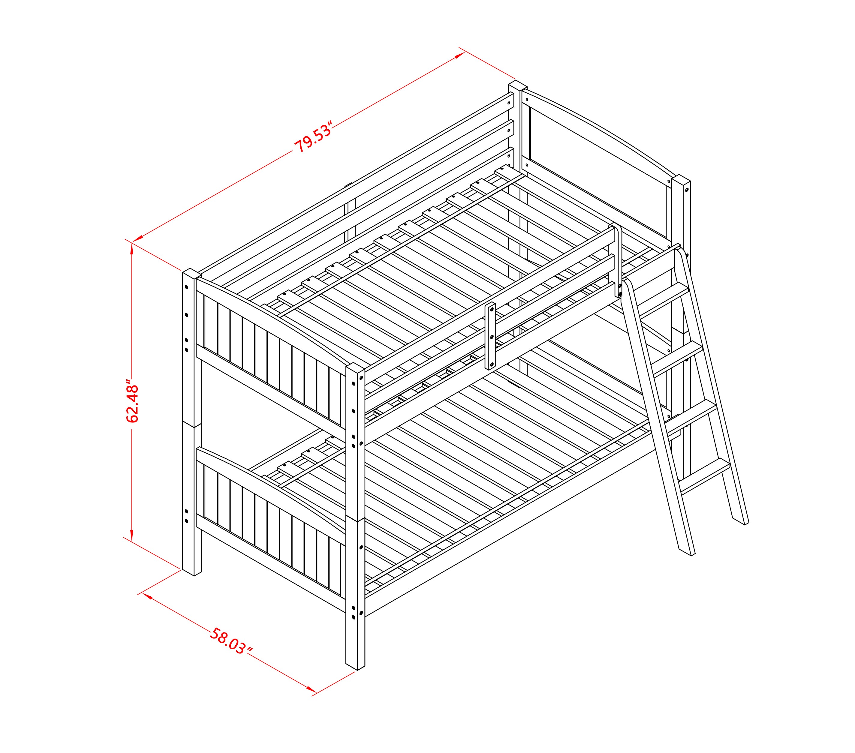 Albury Twin Bunk Bed in White Finish