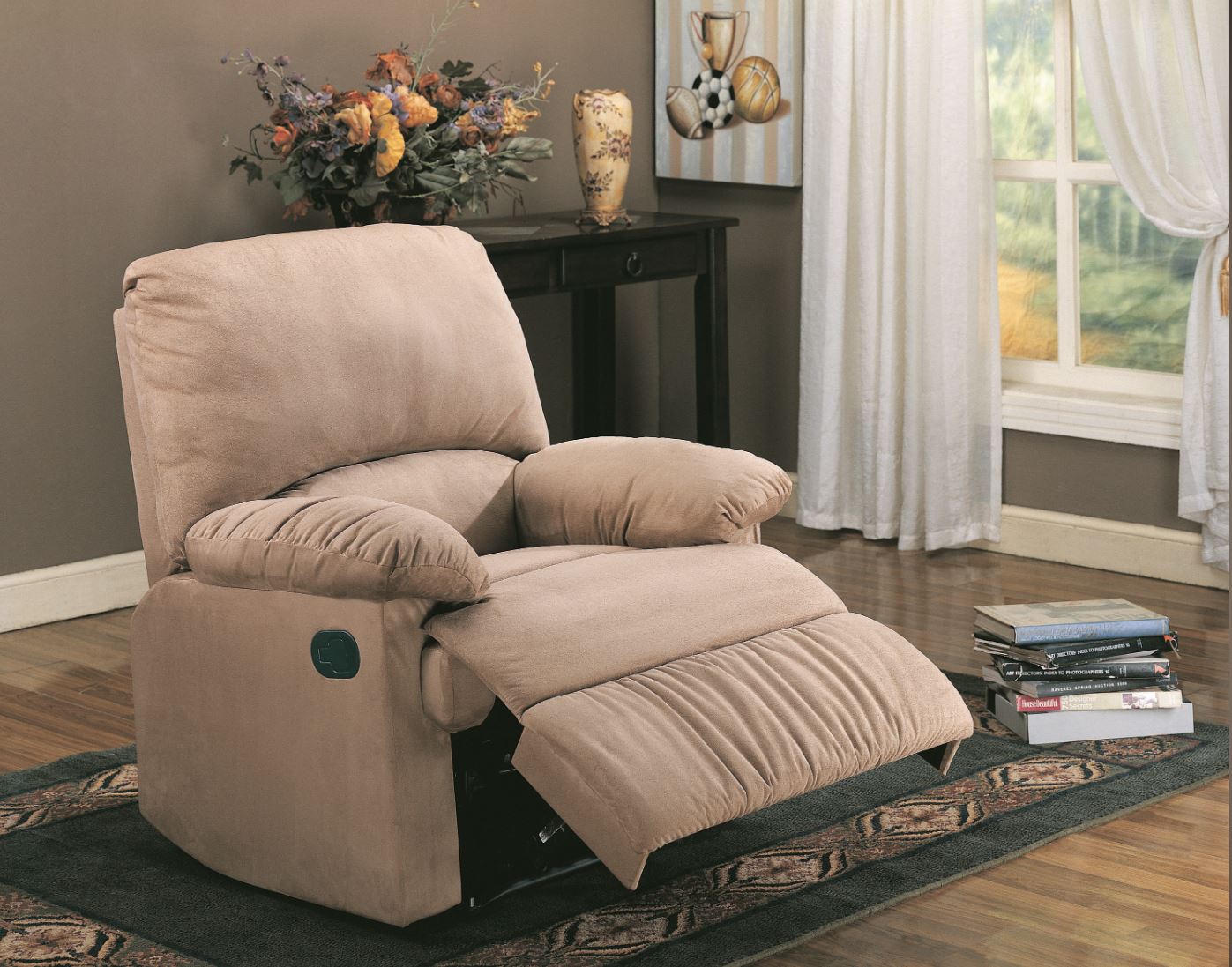 Coaster Casual Upholstered Brown Motion Recliner