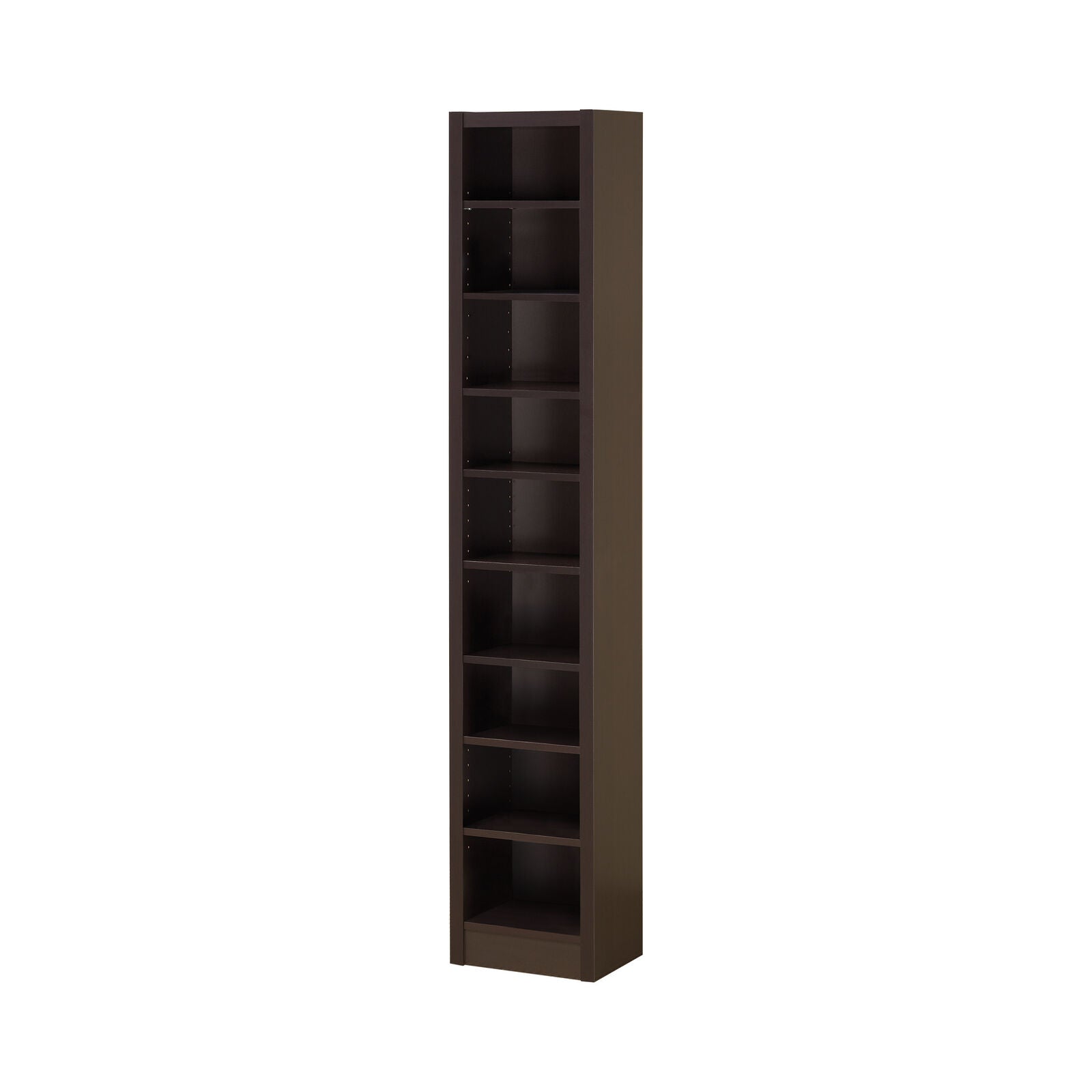 Coaster 9 Adjustable Shelf Narrow Bookcase in Cappuccino 800285