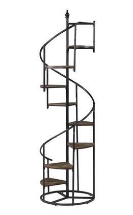 8-Shelf Staircase Bookcase Rustic Brown And Black